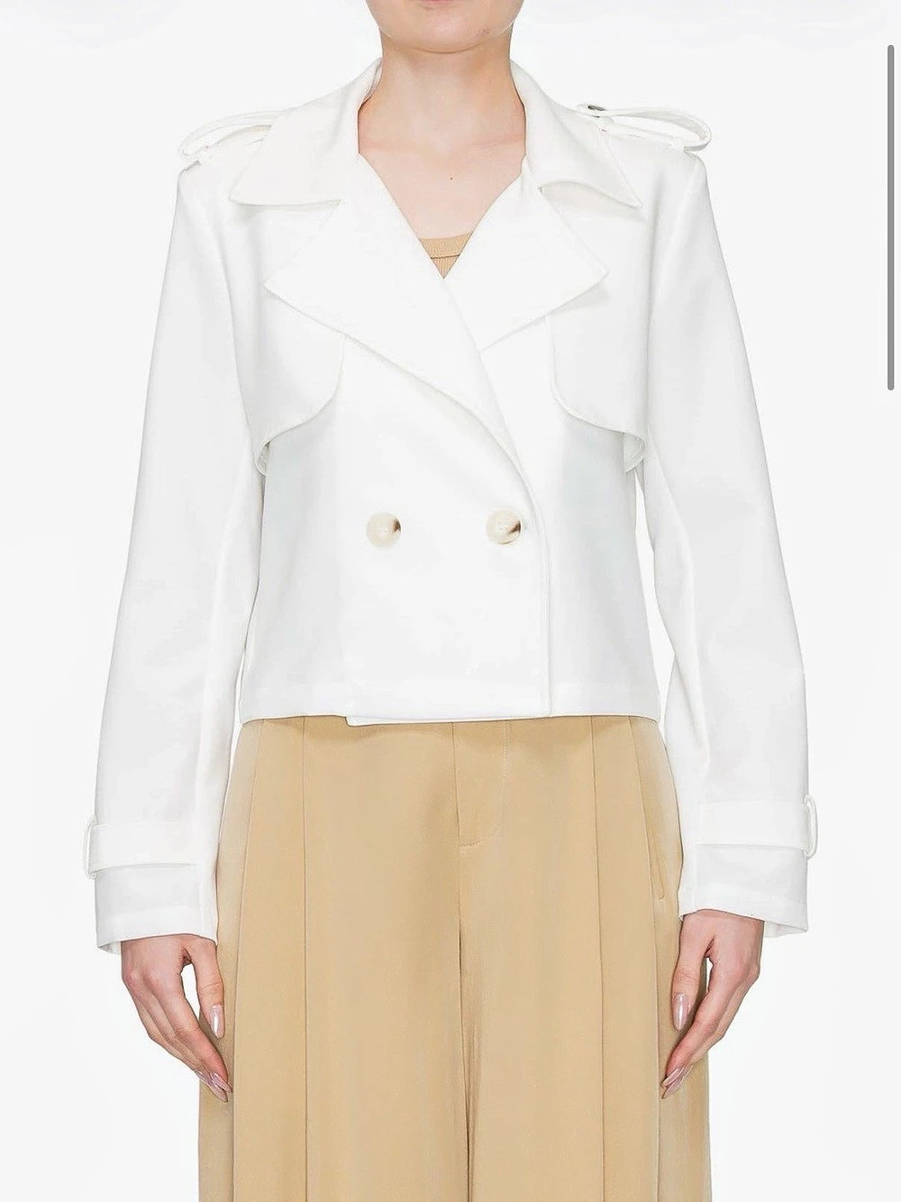 MELLODAY White Cropped Trench Like New